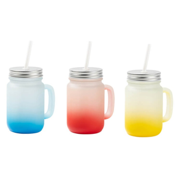 Kubek szklany szroniony z uchem SŁOIK